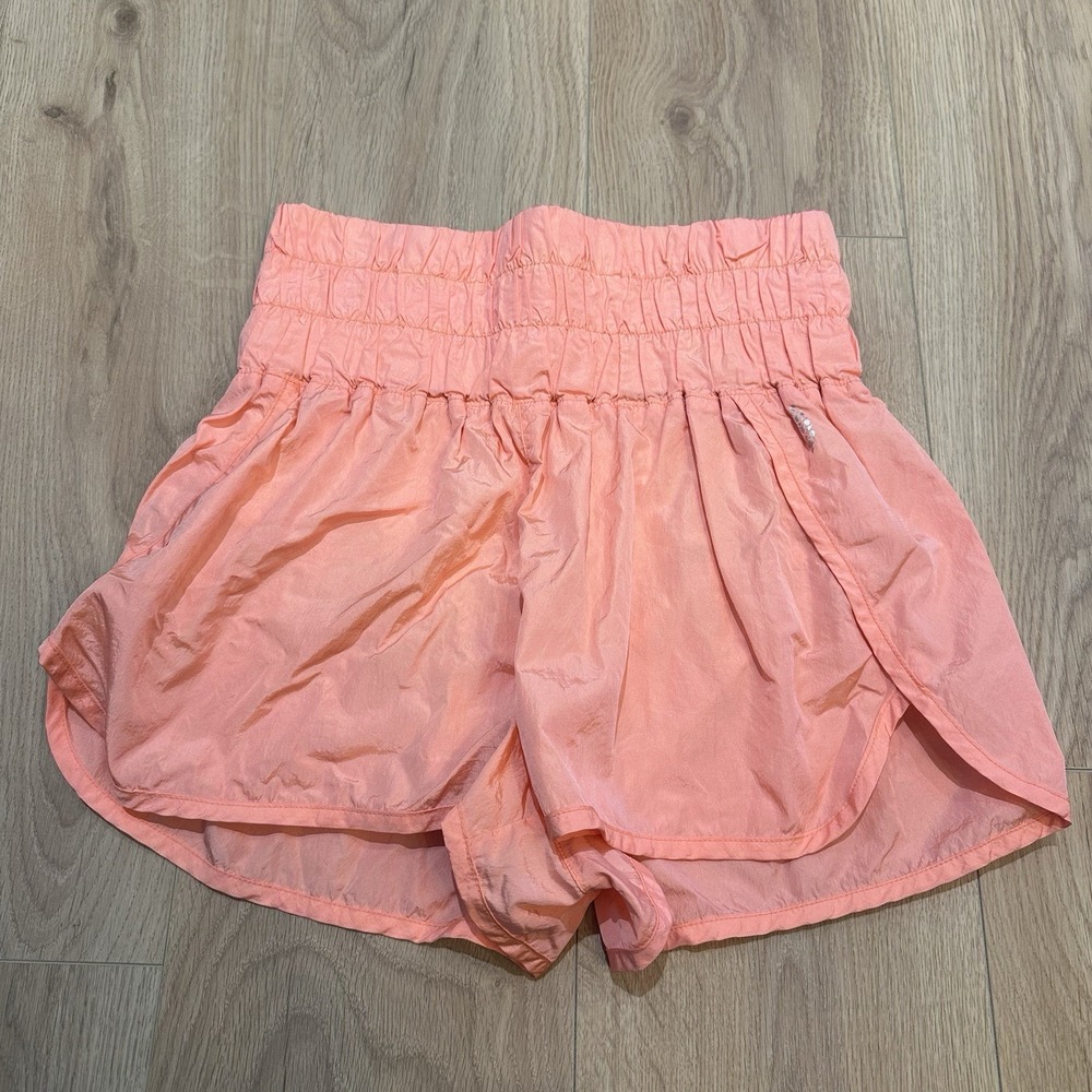 FP Movement Free People The‎ Way Home Shorts Wide Waist  Women's Sz L Orange